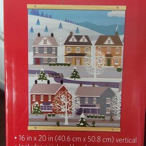 Artist’s Loft Paint-by-Number Kit Snowy Town Scene 16x20 Canvas 44 pcs